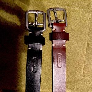 2 coach leather belts